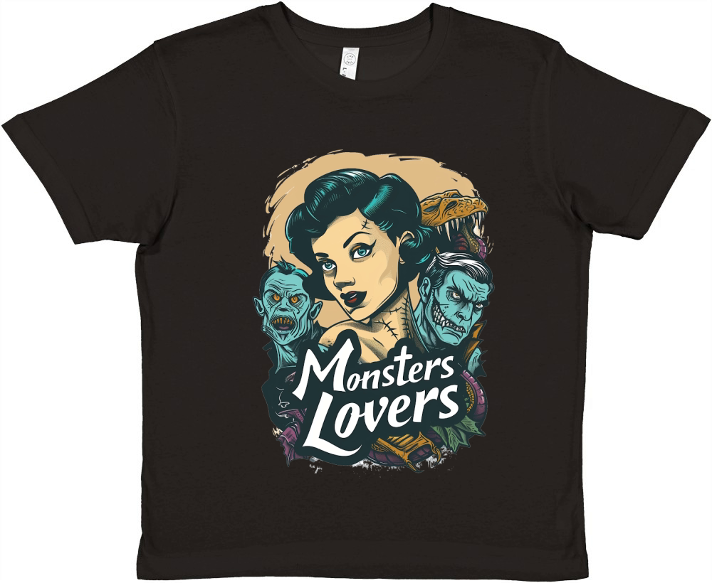 Monster Lover Vintage Halloween Premium Kids Crewneck T-shirt