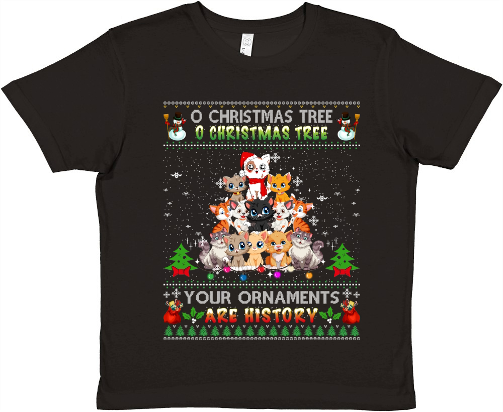 O CHRISTMAS TREE O CHRISTMAS TREE YOUR ORNAMENTS ARE HISTORY Premium Kids Crewneck T-shirt