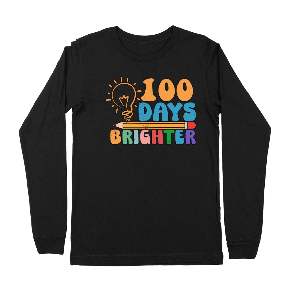 100 Days Brighter Funny School Premium Long Sleeve