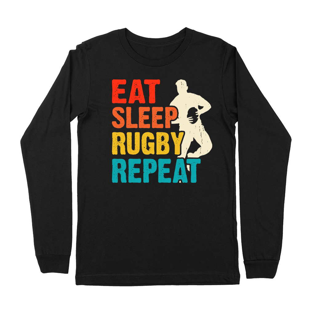 eat sleep rugby repeat 2 Premium Long Sleeve