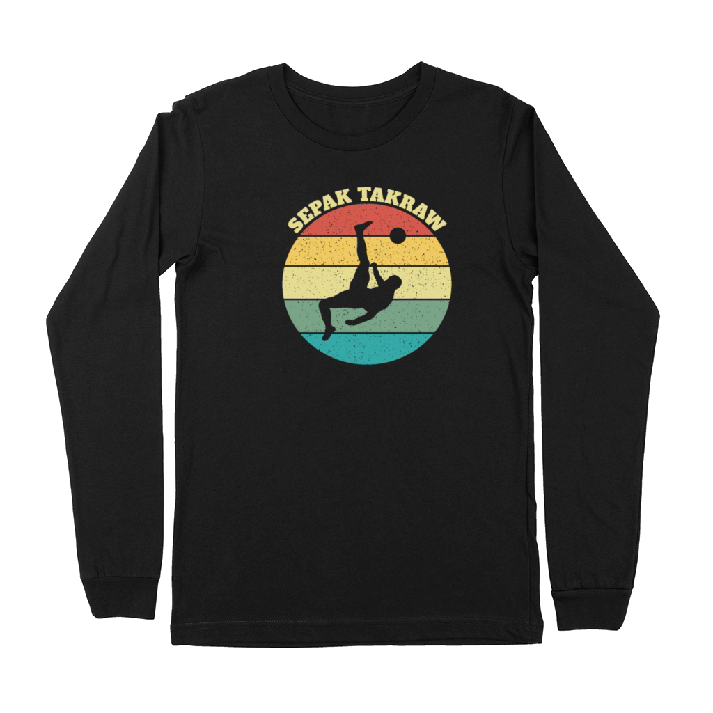 Retro Vintage Kick Volleyball Sepak Takraw Premium Long Sleeve