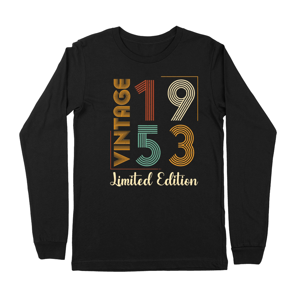 Vintage 1953 Limited Edition Birthday T Shirt Design (1) Premium Long Sleeve