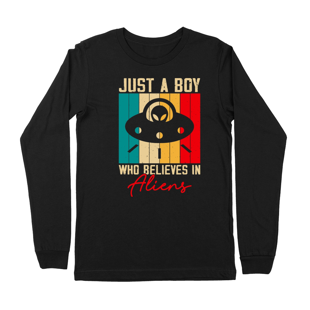 Vintage UFO Alien  just a boy who believes in Aliens 2 Premium Long Sleeve