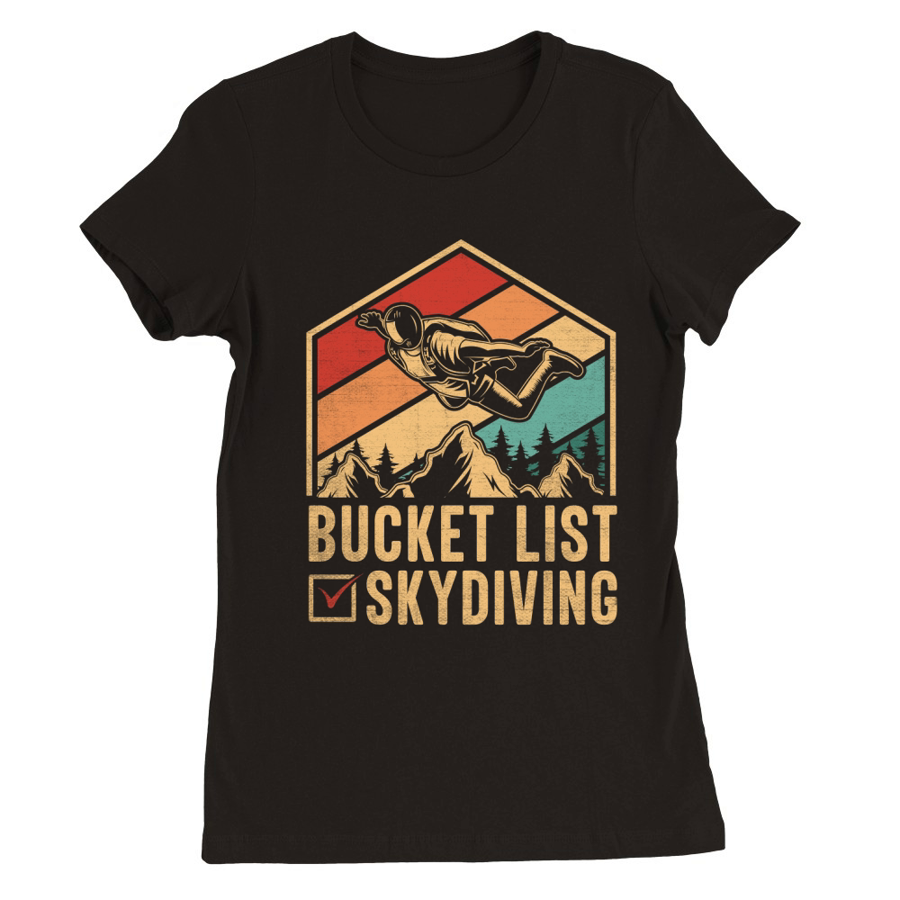 Bucket list skydiving 04 Premium Womens Crewneck T-shirt