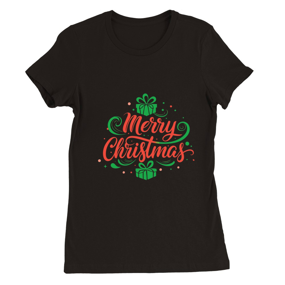 gift wrap  ypography vector christmas theme design Premium Womens Crewneck T-shirt