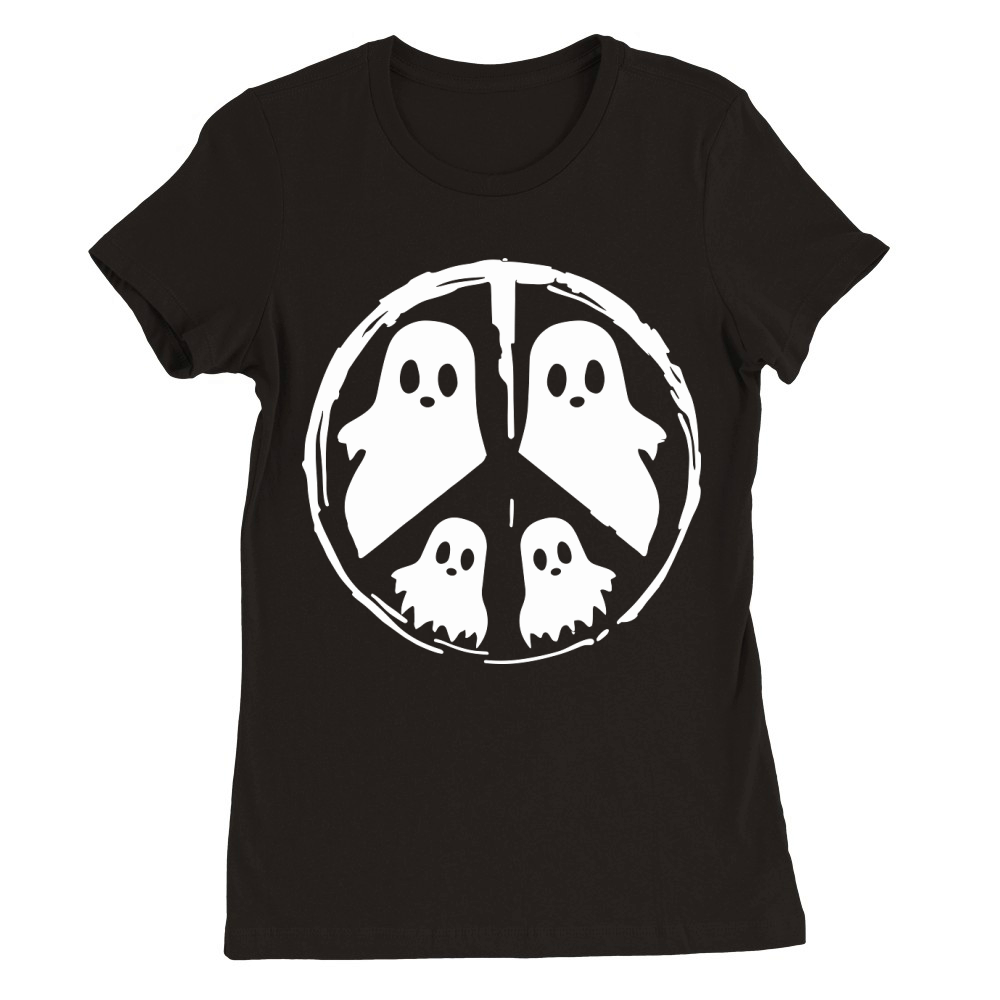 Halloween Peace Single Color Premium Womens Crewneck T-shirt