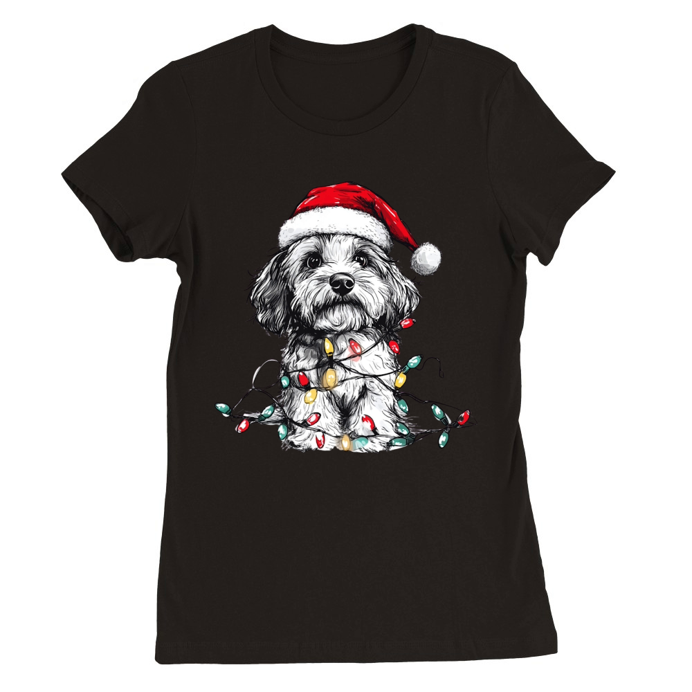 puppy in lights 2 Premium Womens Crewneck T-shirt