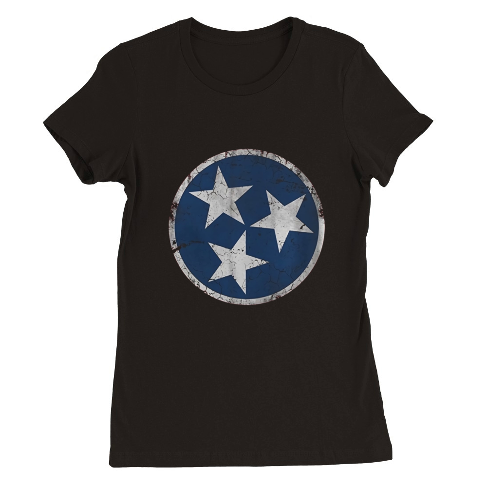 Vintage Grunge Flag of Tennessee Premium Womens Crewneck T-shirt