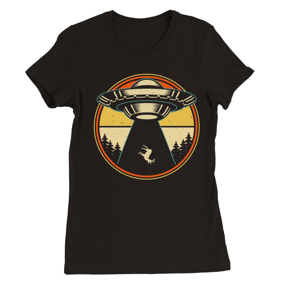 Vintage UFO Alien 19 Premium Womens Crewneck T-shirt
