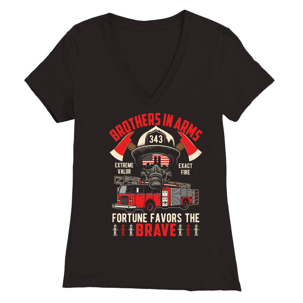 Brothers in arms extreme valor exact fire fortune favors the brave Premium Womens V-Neck T-shirt