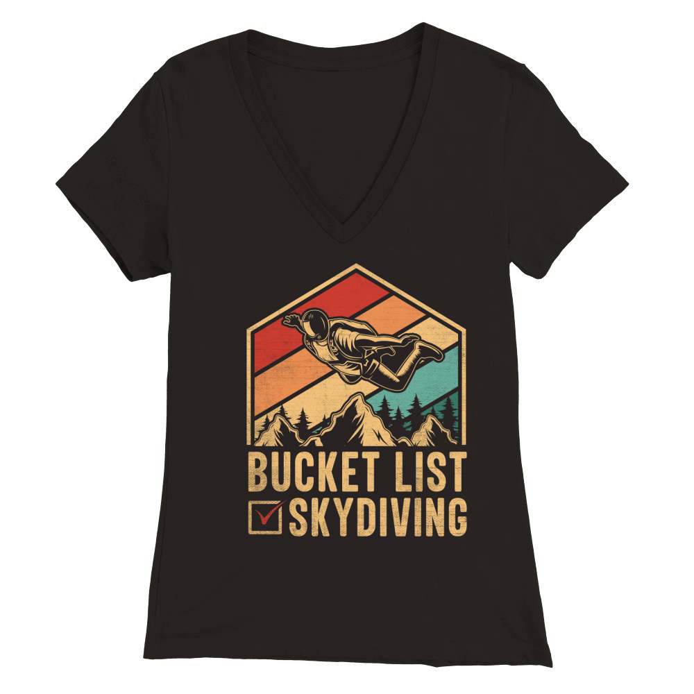 Bucket list skydiving 04 Premium Womens V-Neck T-shirt