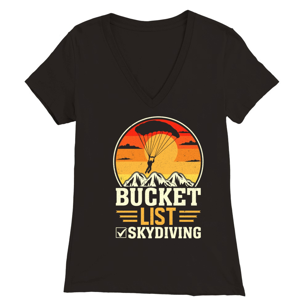 Bucket list skydiving 08 Premium Womens V-Neck T-shirt