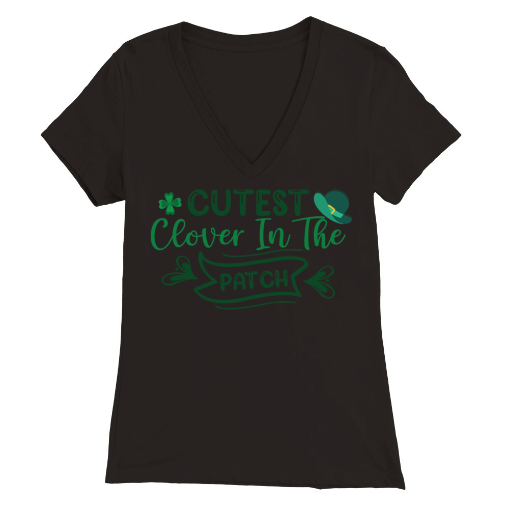 Cutest Clover In The Patch Premium Womens V-Neck T-shirt