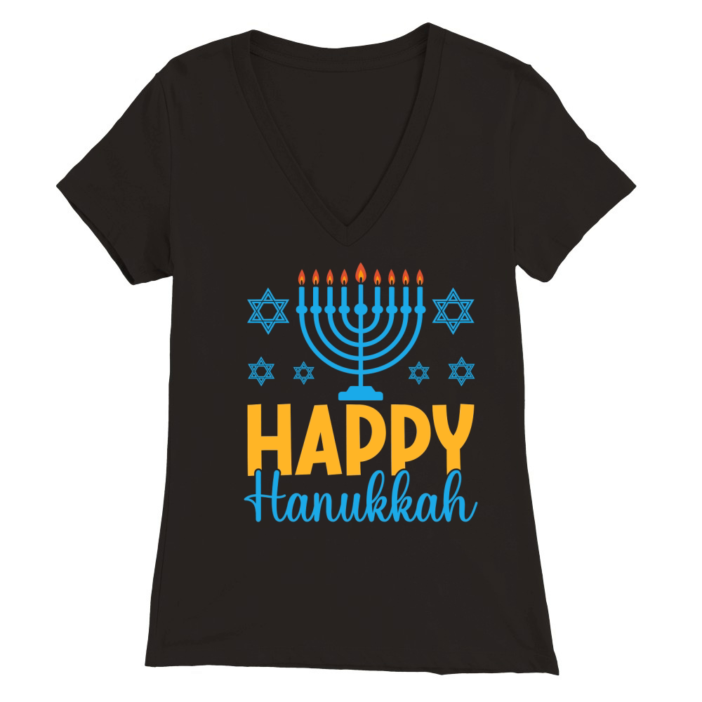 Happy hanukkah 1.06 Premium Womens V-Neck T-shirt
