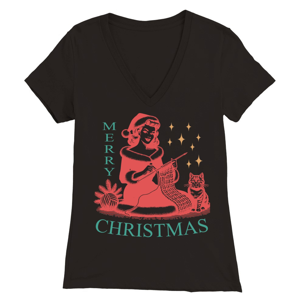 Merry Christmas 40 09 Premium Womens V-Neck T-shirt