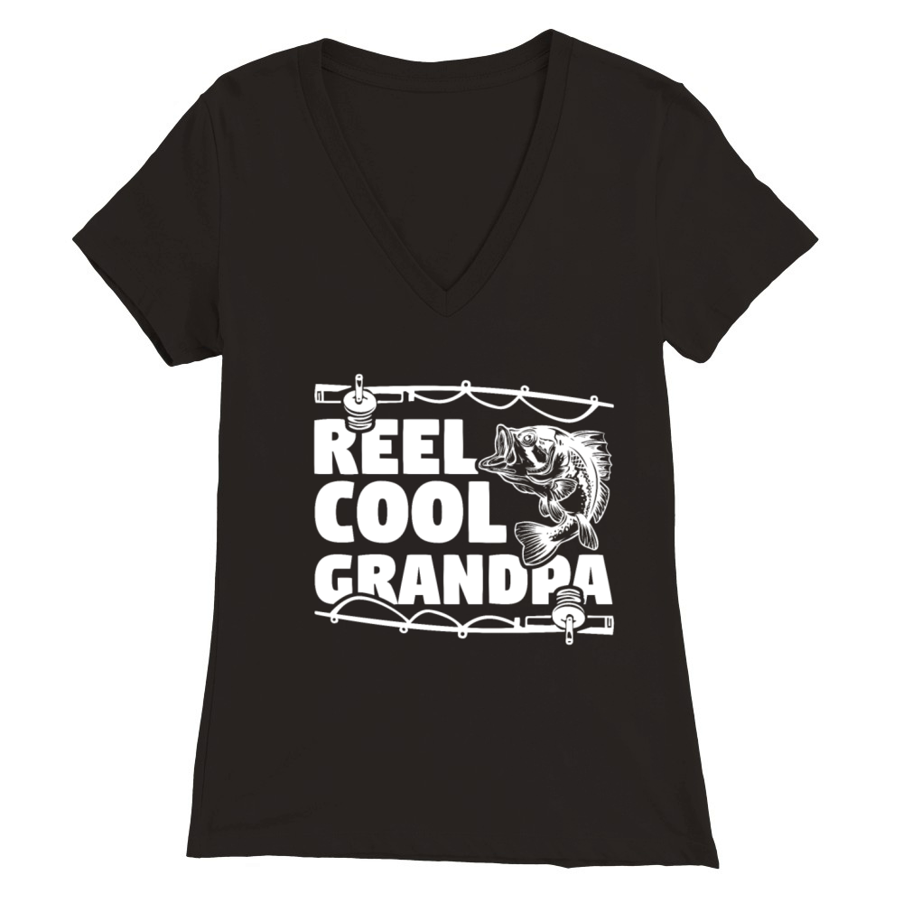 Real Cool Grandpa Premium Womens V-Neck T-shirt