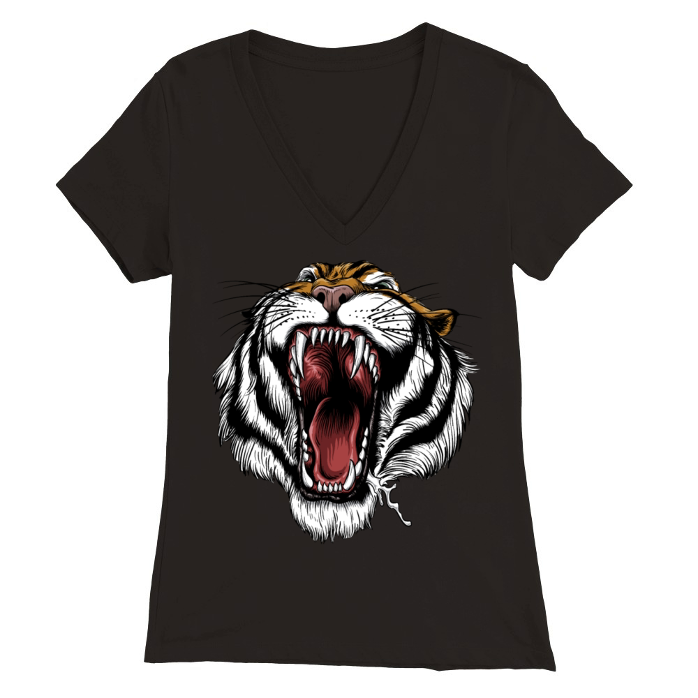 tiger Premium Womens V-Neck T-shirt