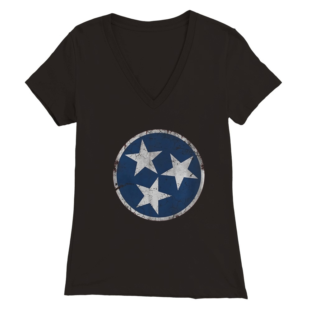 Vintage Grunge Flag of Tennessee Premium Womens V-Neck T-shirt