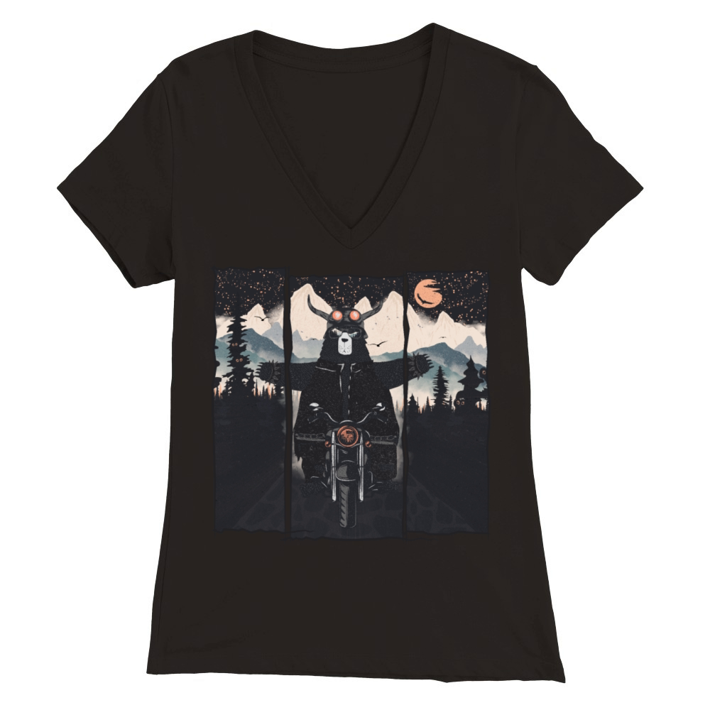 Wild Biker Premium Womens V-Neck T-shirt