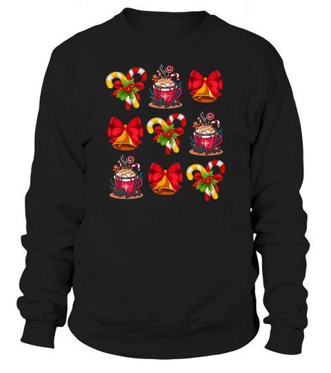 Coquette Cake Christmas Candy Bow Sweatshirt Unisex