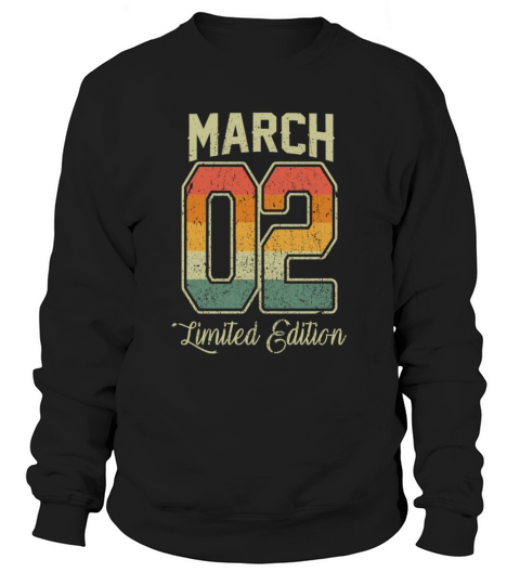 Vintage 18th Birthday March 2002 Sports Gift Sweatshirt Unisex