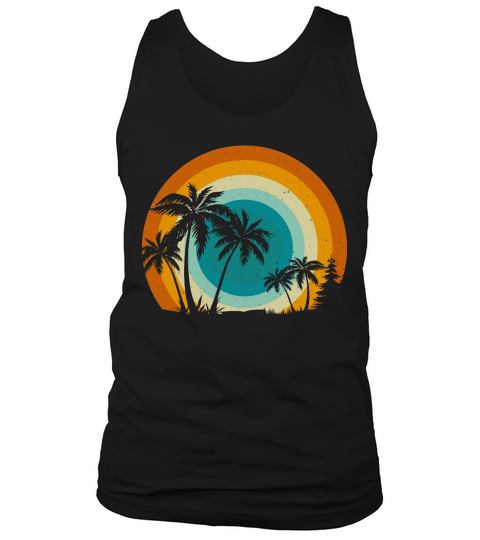 Retro Vintage Beach Palm Tree Tank Top Unisex