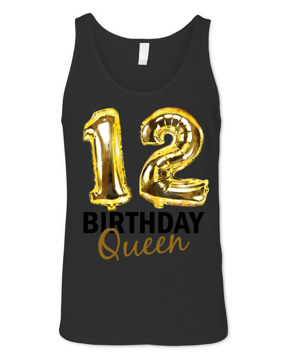 12 Years Birthday Gift Girls Balloons Print Unisex Jersey Tank