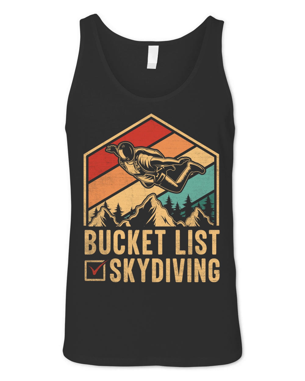 Bucket list skydiving 04 Unisex Jersey Tank