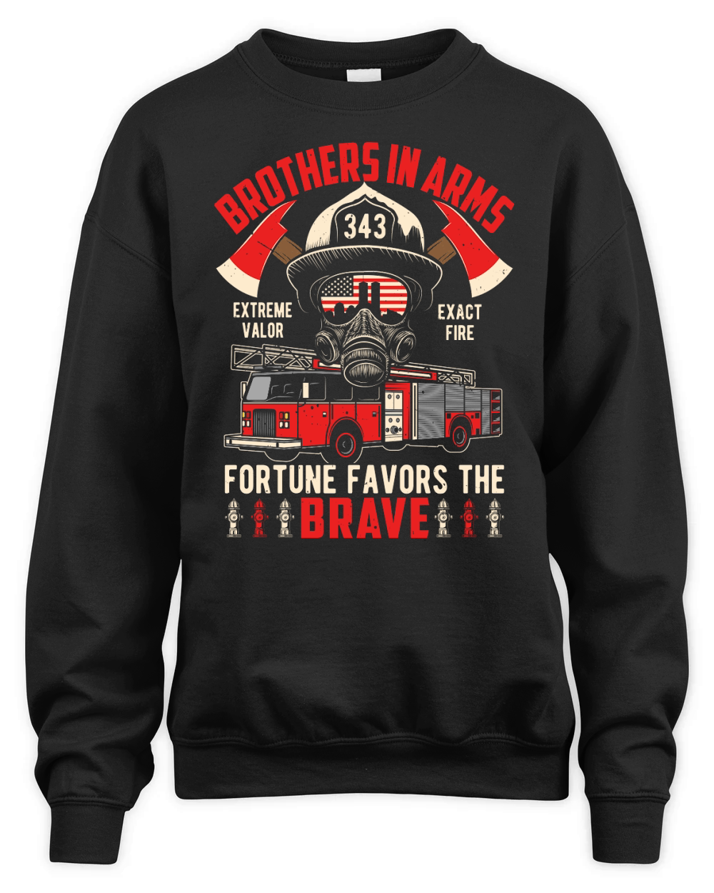 Brothers in arms extreme valor exact fire fortune favors the brave Unisex Premium Crewneck Sweatshirt