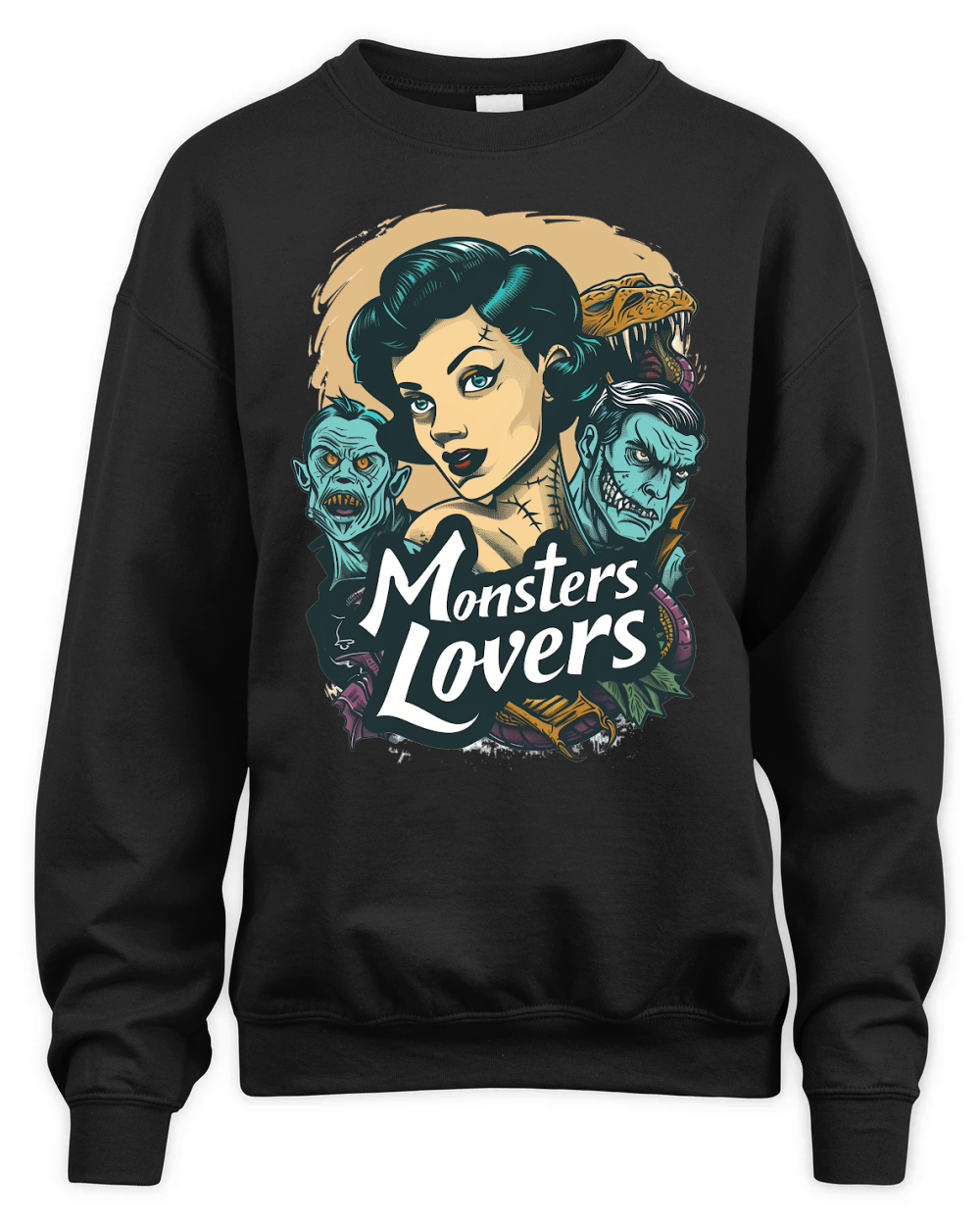 Monster Lover Vintage Halloween Unisex Premium Crewneck Sweatshirt