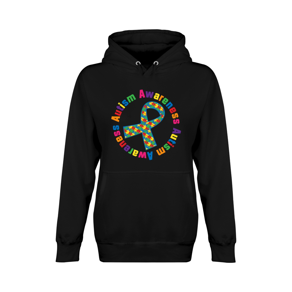 Autism Awareness Puzzle Ribbon Unisex Premium Pullover Hoodie