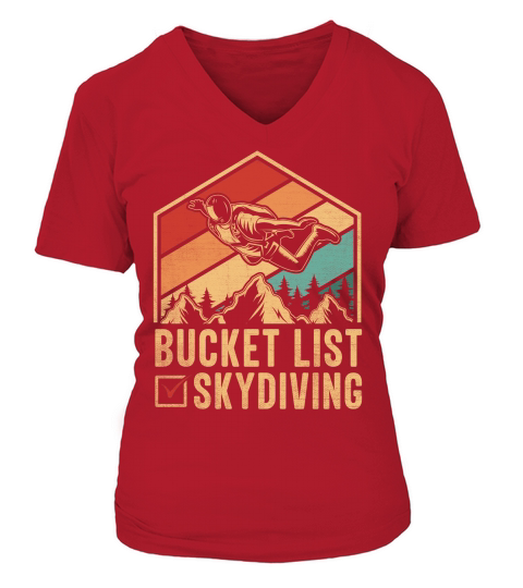 Bucket list skydiving 04 V-neck T-Shirt Woman