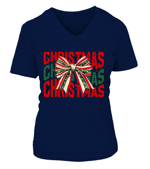 Christmas bow2 V-neck T-Shirt Woman