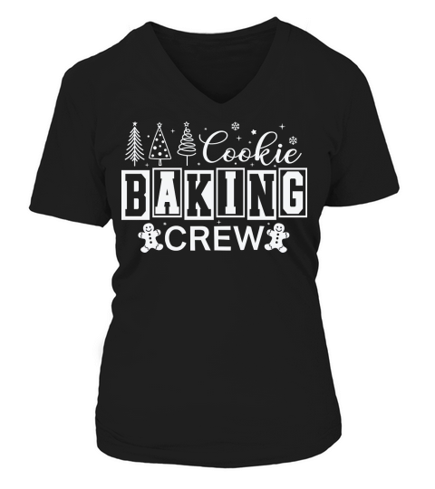 CookieBakingCrew 2White V-neck T-Shirt Woman