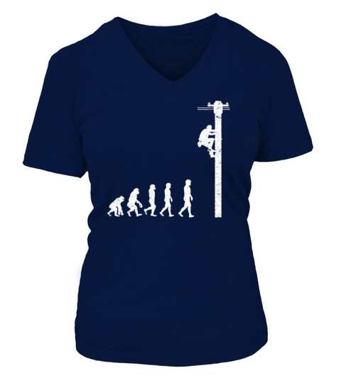 Evolution Of Lineman Electrical Engineer Electrici V-neck T-Shirt Woman