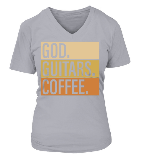 God Guitars Coffee V-neck T-Shirt Woman