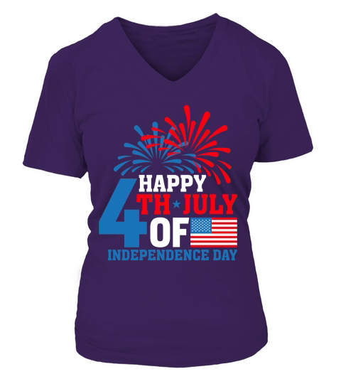 Happy 4th of July Independence (3) V-neck T-Shirt Woman