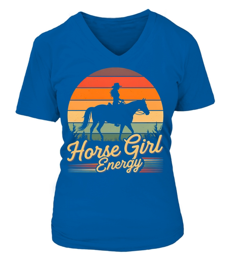 Horse Girl Energy V-neck T-Shirt Woman