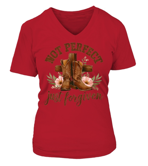Not perfect Just forgiven 03 V-neck T-Shirt Woman