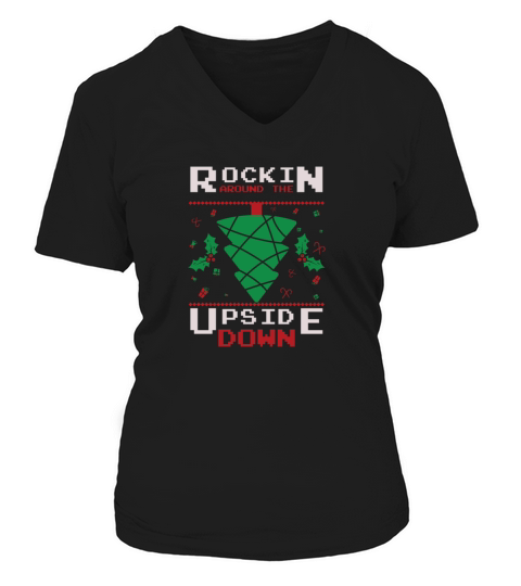 Rockin Around The Upside Down V-neck T-Shirt Woman