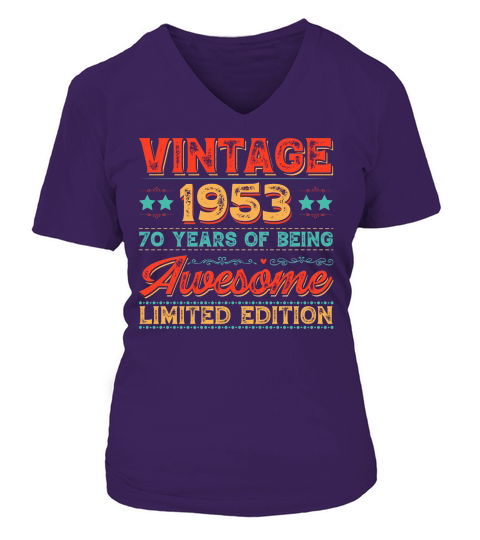 Vintage 1953 Being Awesome Limited Edition Birthday (1) V-neck T-Shirt Woman
