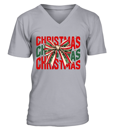 Christmas bow2 V-Neck T-shirt