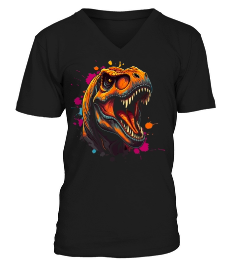 Funny Dinosaur 04 V-Neck T-shirt