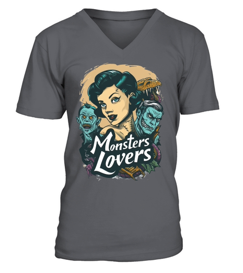 Monster Lover Vintage Halloween V-Neck T-shirt