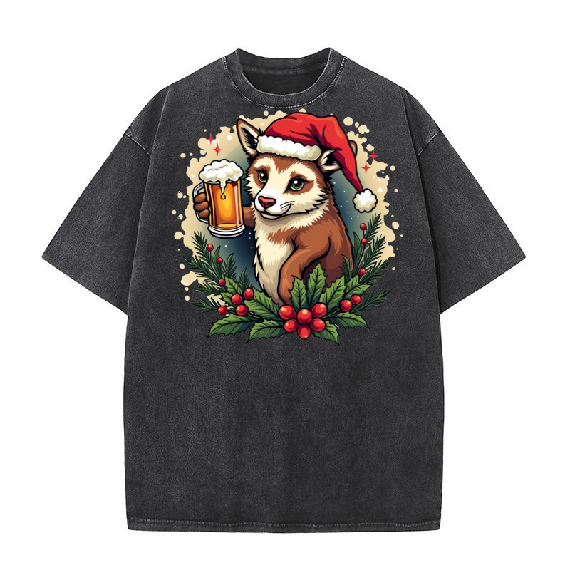 Animal Beer Christmas Sublimation Bundle 05 Washed T-Shirt