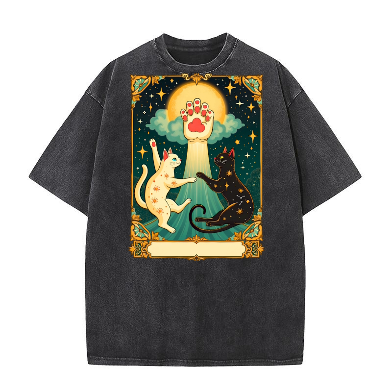 Cat Vector Washed T-Shirt