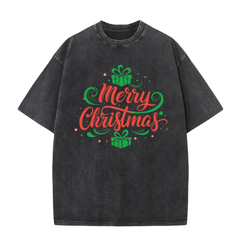 gift wrap  ypography vector christmas theme design Washed T-Shirt