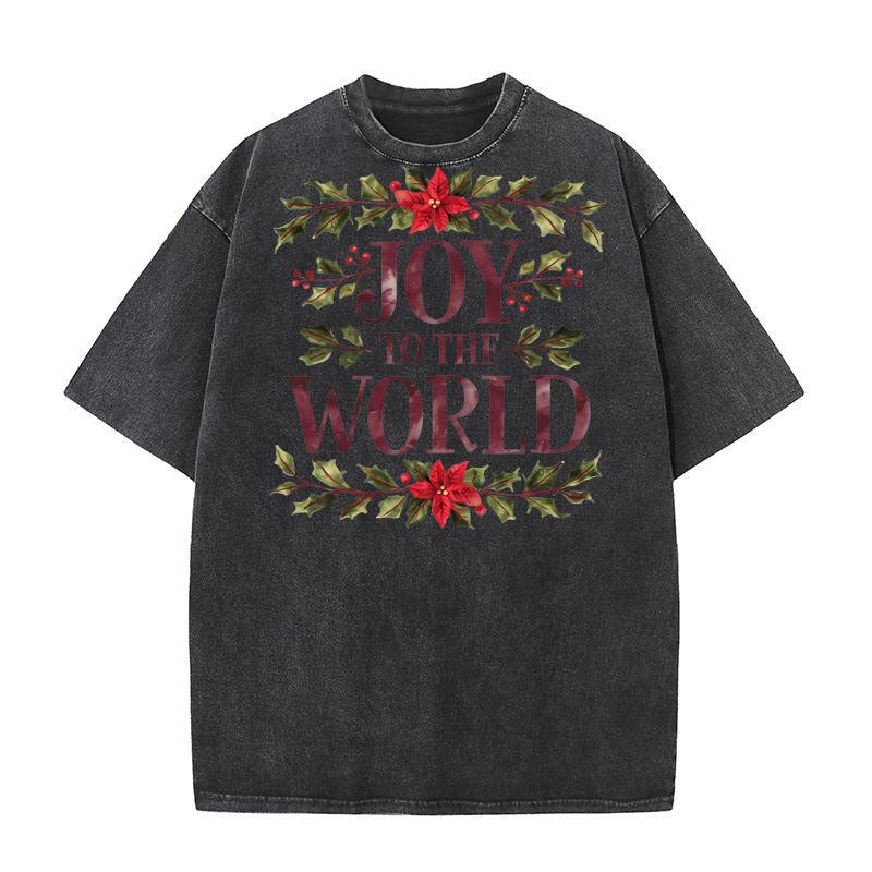 Joy to the World Christmas Washed T-Shirt