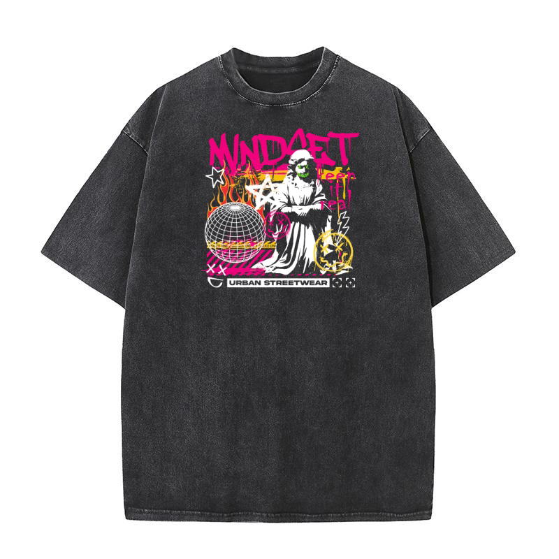 mindset graffiti statue Urban streetwear Washed T-Shirt