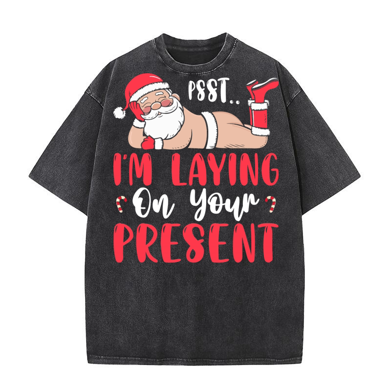 psst.. im laying on your present Washed T-Shirt